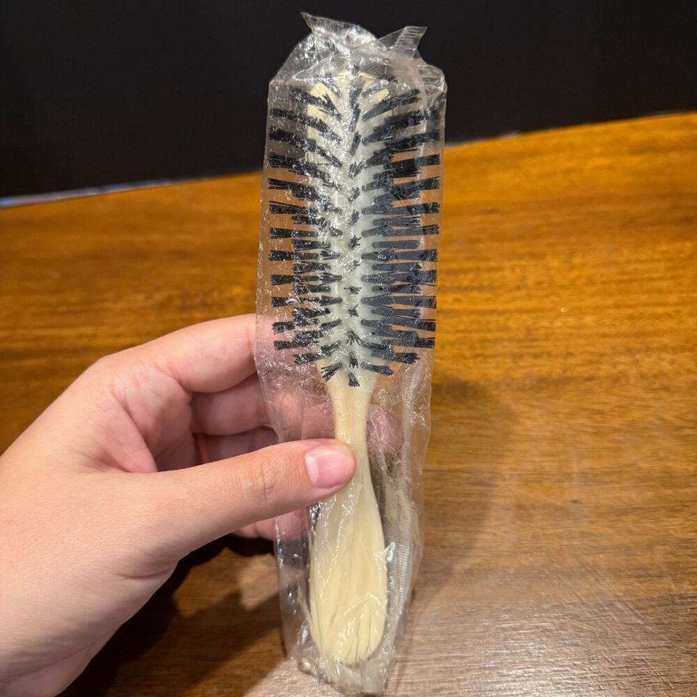 Vintage Cream Vent Brush Double Sided Nylon Bristle Hair Stylist Salon Tool Seal